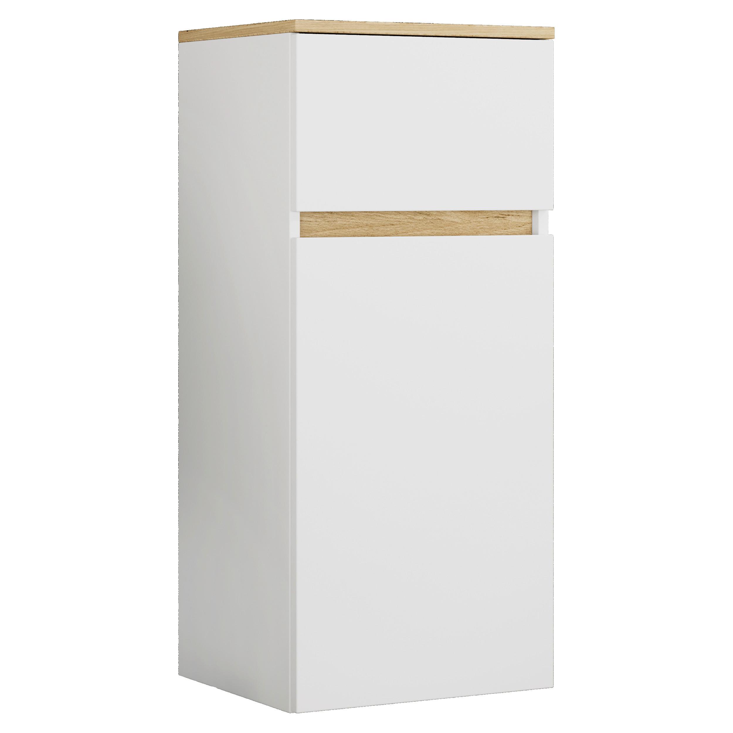 Midischrank Cosila Weiß/Honigeiche - Honigeiche/Weiß, Trend, Holzwerkstoff (41/90/35cm) - MID.YOU