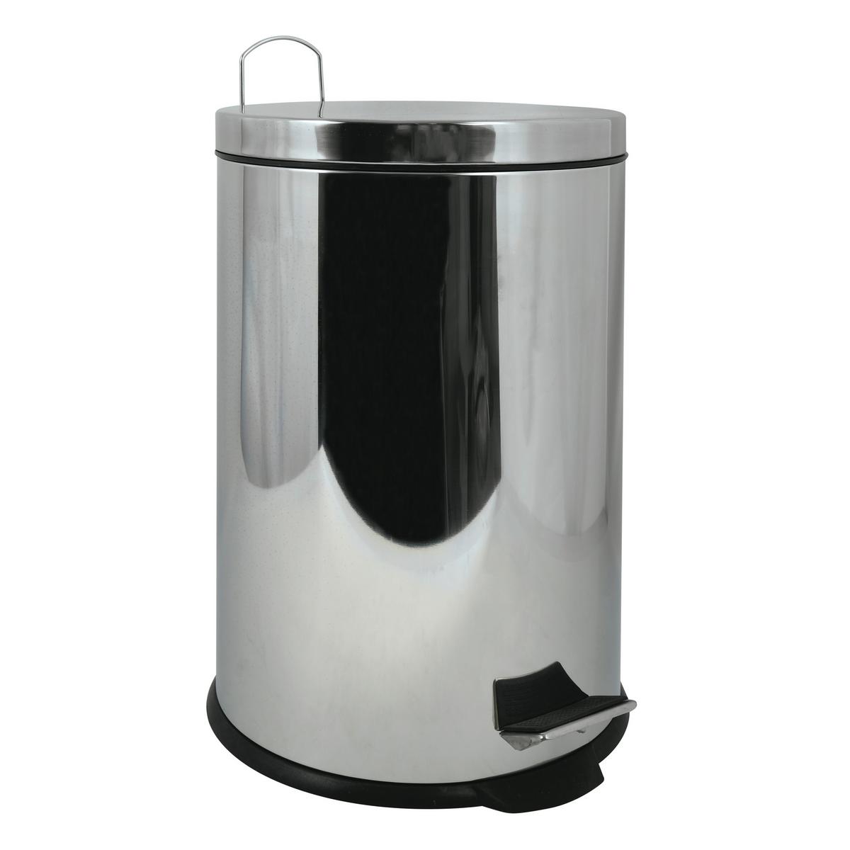 TRETEIMER 100440 - Edelstahlfarben/Schwarz, Basics, Kunststoff/Metall (36/45/36cm) - Spirella