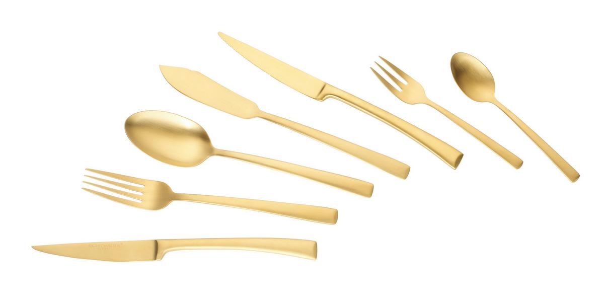Besteckset Avelino Goldfarben 42-teilig - Goldfarben, Trend, Metall - Echtwerk