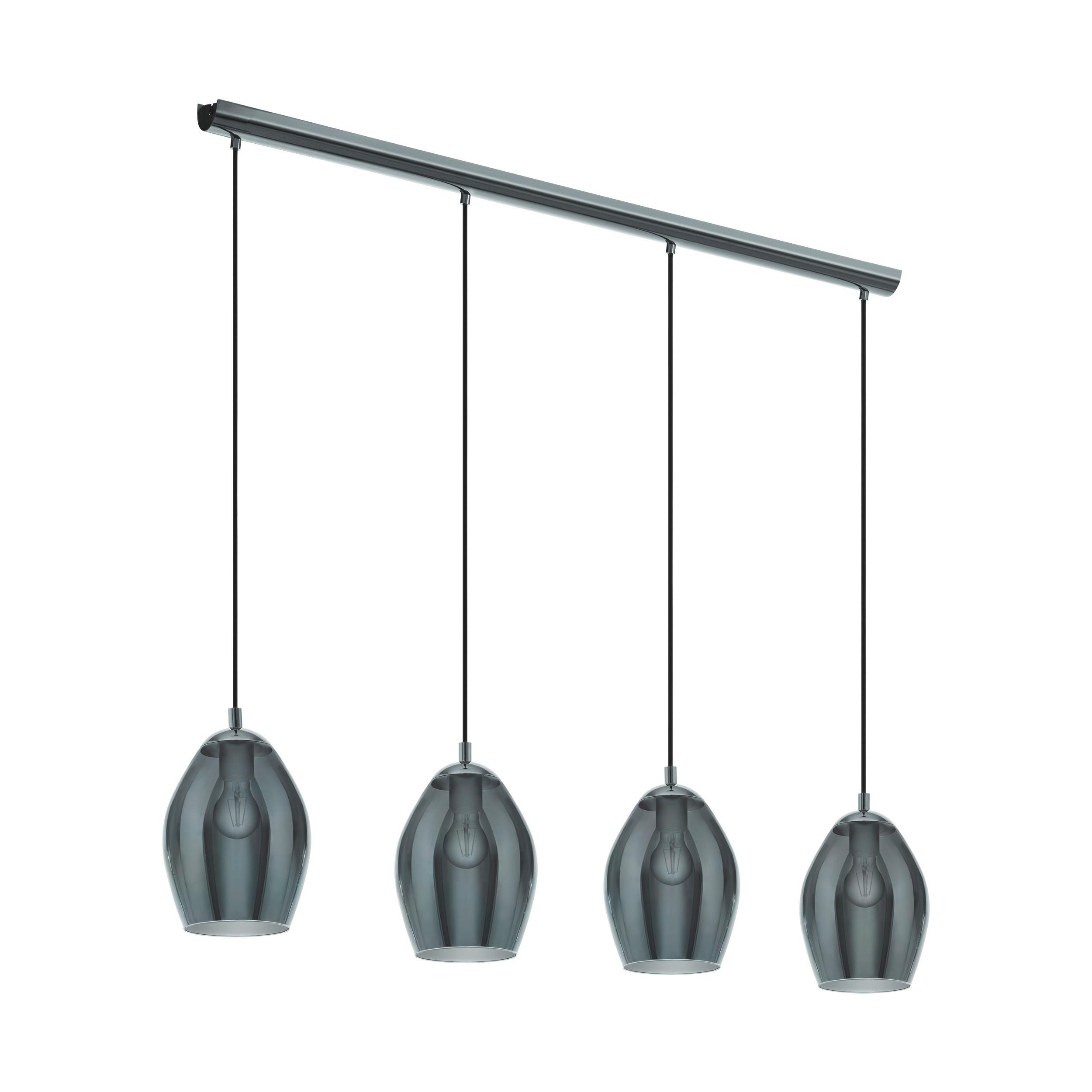 LAMPA WISZĄCA 39566* ESTANYS - niklowy/czarny, Design, metal/szkło (113/18,5/150cm) - Eglo