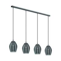 LAMPA WISZĄCA 39566* ESTANYS - niklowy/czarny, Design, metal/szkło (113/18,5/150cm) - Eglo