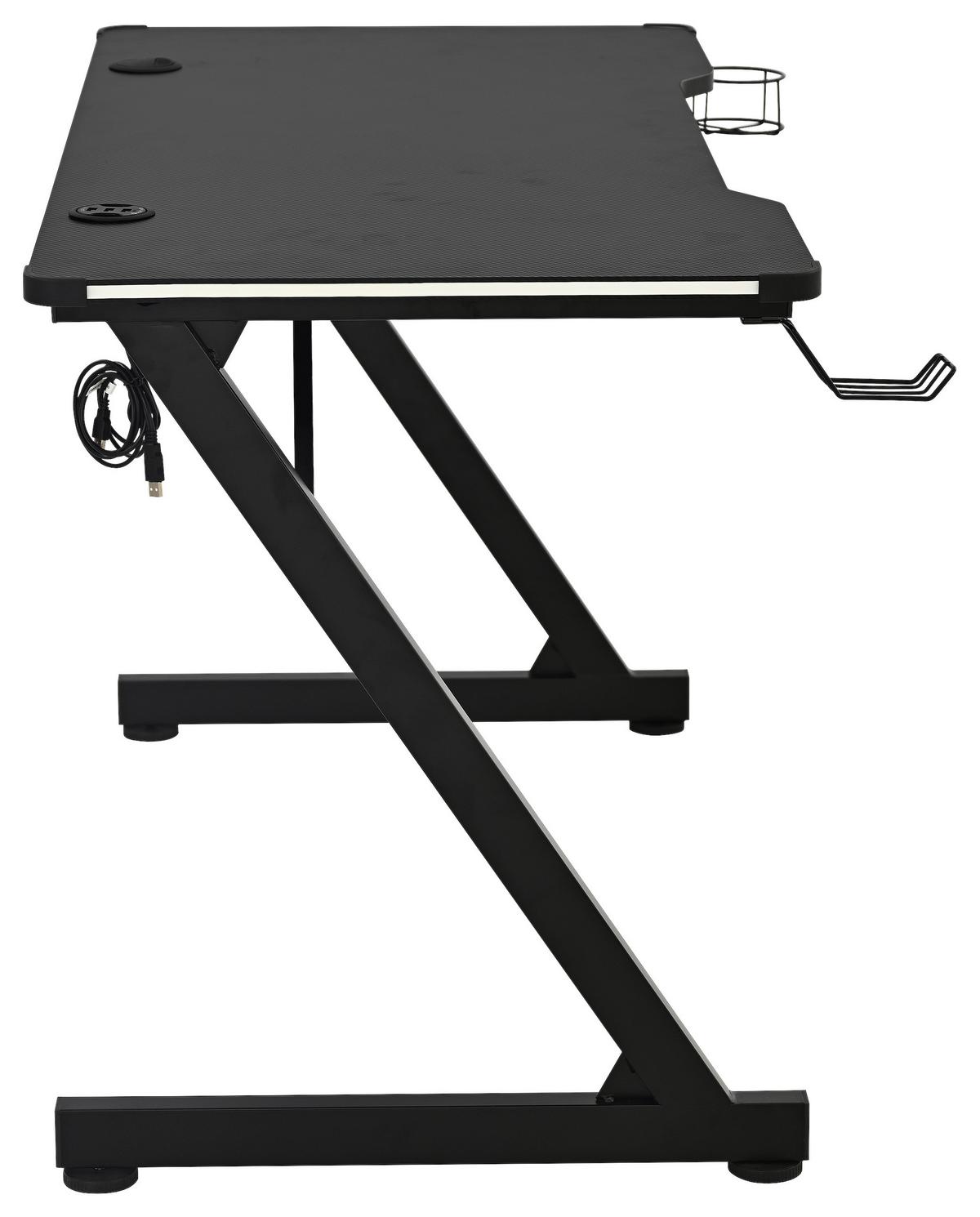 Gaming Miza Gerald, Črna - črna, Trend, kovina/leseni material (120/75/60cm)