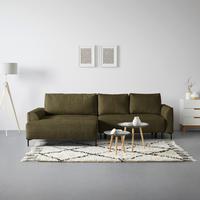Ecksofa Integra Olivgrün - Schwarz/Olivgrün, Textil/Metall (170/81-93/294cm) - Mömax
