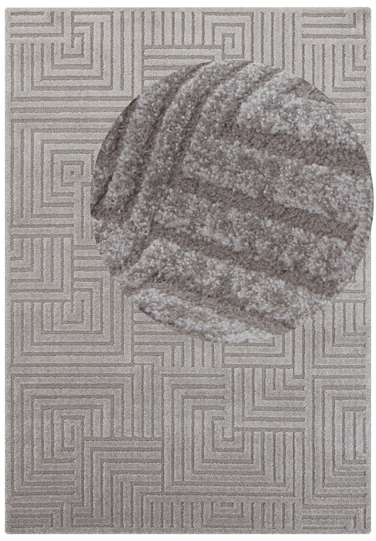 Hochflorteppich Manipu Grau ca. 160x230cm - Grau, Basics, Kunststoff (160/230cm) - Hanse Home