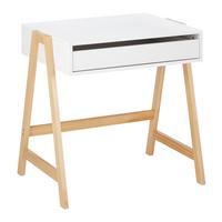 Kindertisch Pino Weiß Echtholz/MDF ca. 60x45 cm - Weiß/Kieferfarben, MODERN, Holz (60/45/60cm) - Bessagi Kids