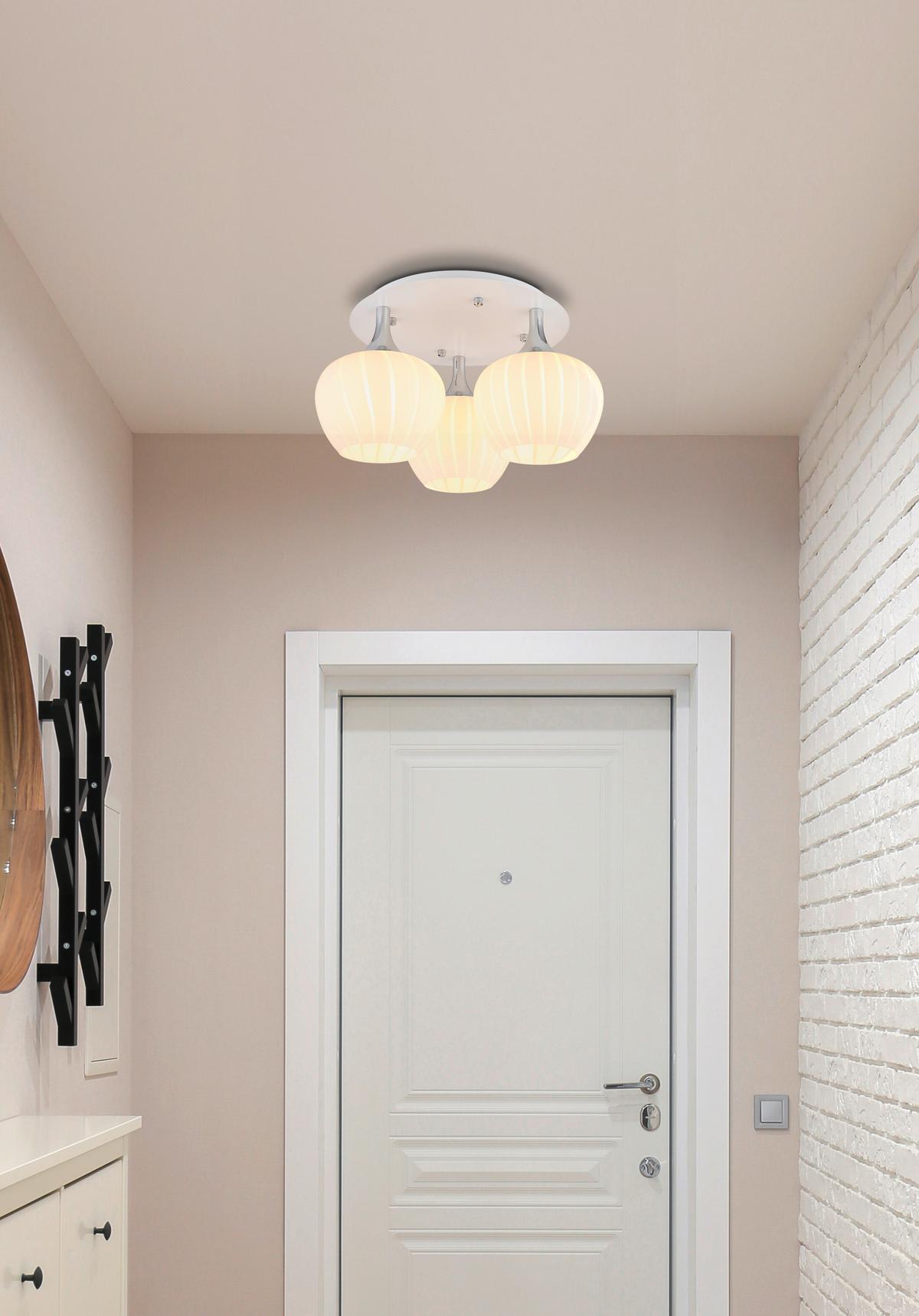 Deckenleuchte Maxy Opal/Chromfarben max. 40 Watt - Chromfarben/Opal, KONVENTIONELL, Glas/Metall (45/25,5cm) - Globo