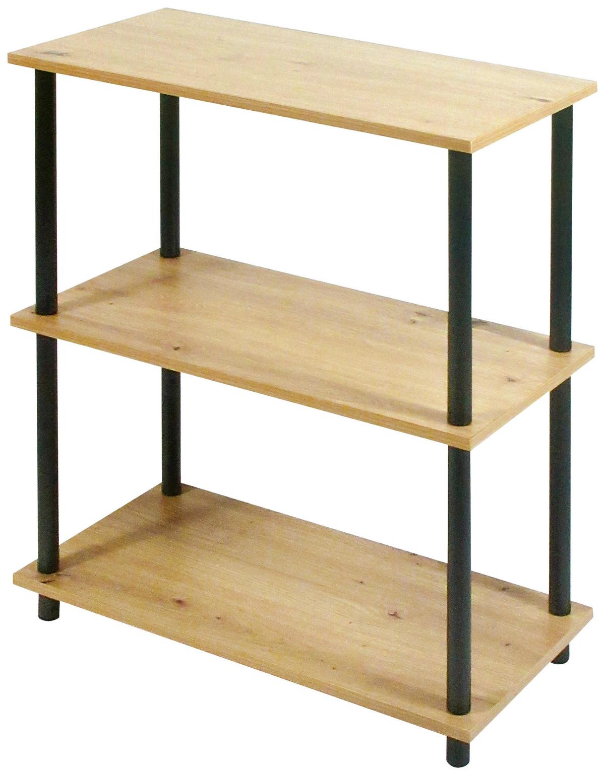Etajeră TIMILLI - culoare natur/negru, Modern, metal/material pe bază de lemn (60/76/30cm) - Modern Living