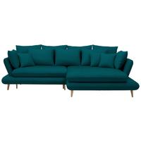 Kutna Garnitura Monte - prirodne boje/boje petroleja, Romantično / ladanjski, tekstil/drvo (283/181cm) - Premium Living
