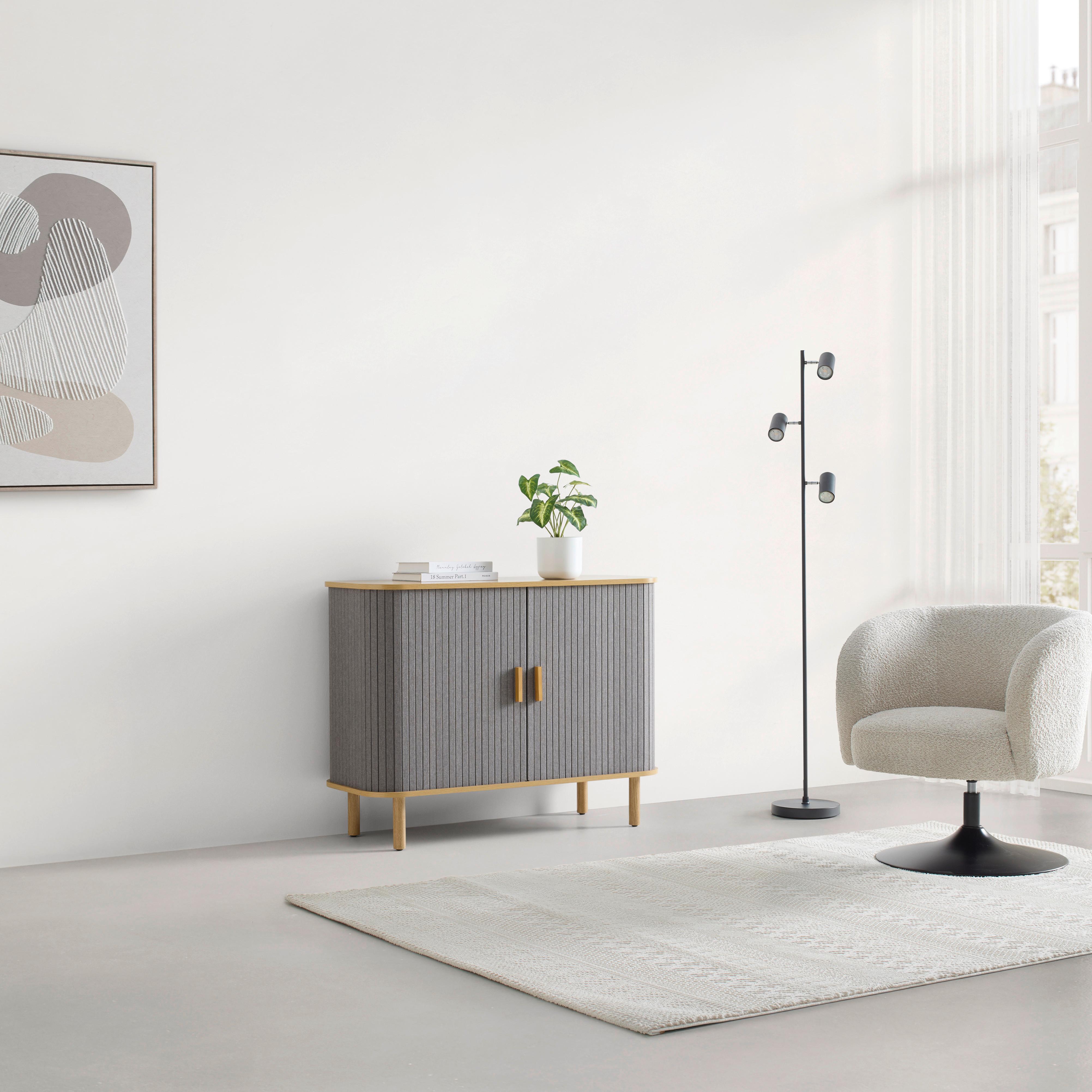 BYRÅ ARVID -EXKLUSIV- - grå/naturfärgad, Modern, trämaterial/trä (100/75/40cm) - Mömax