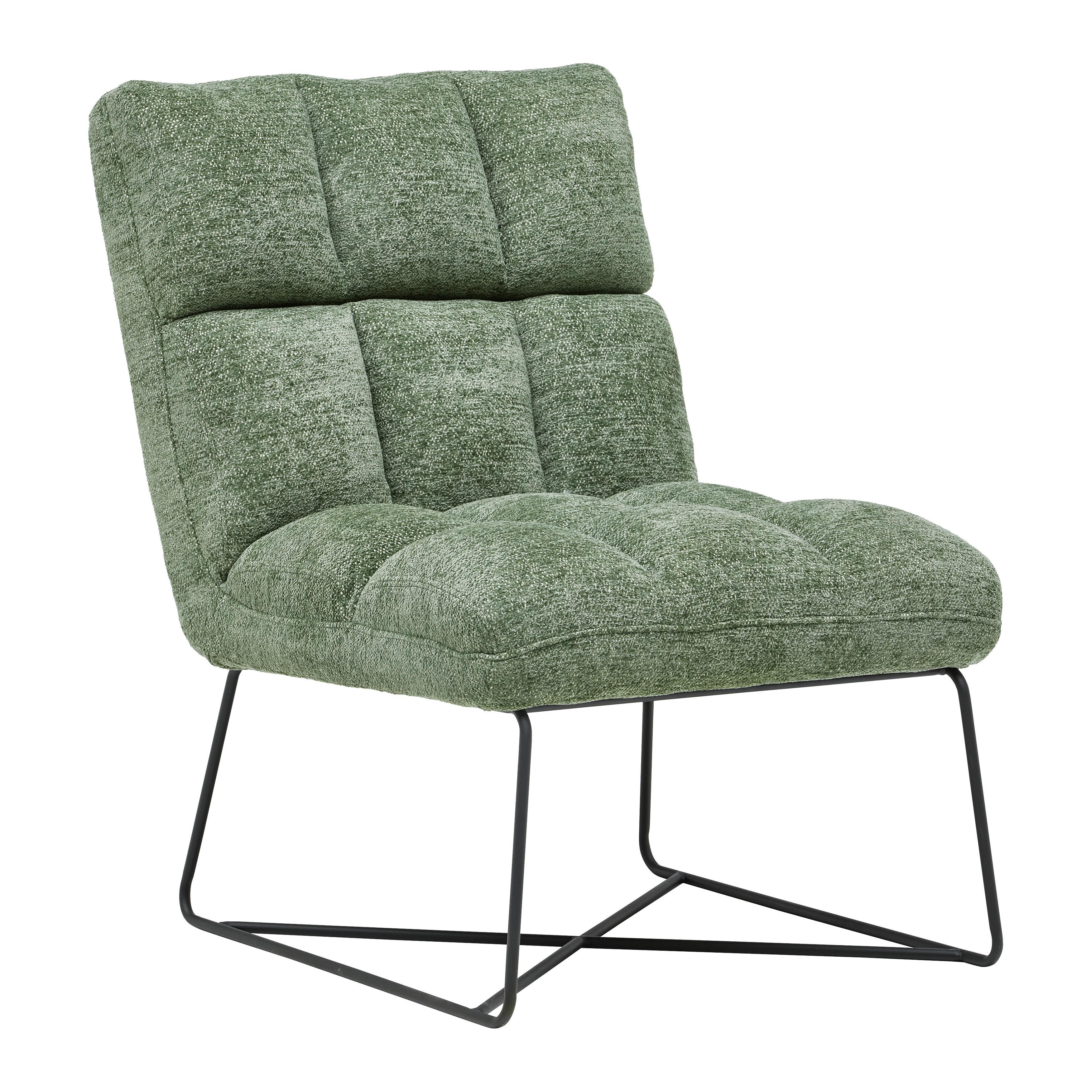 Sessel Marco Grün - Schwarz/Grün, MODERN, Textil/Metall (62/86/87cm) - Mömax
