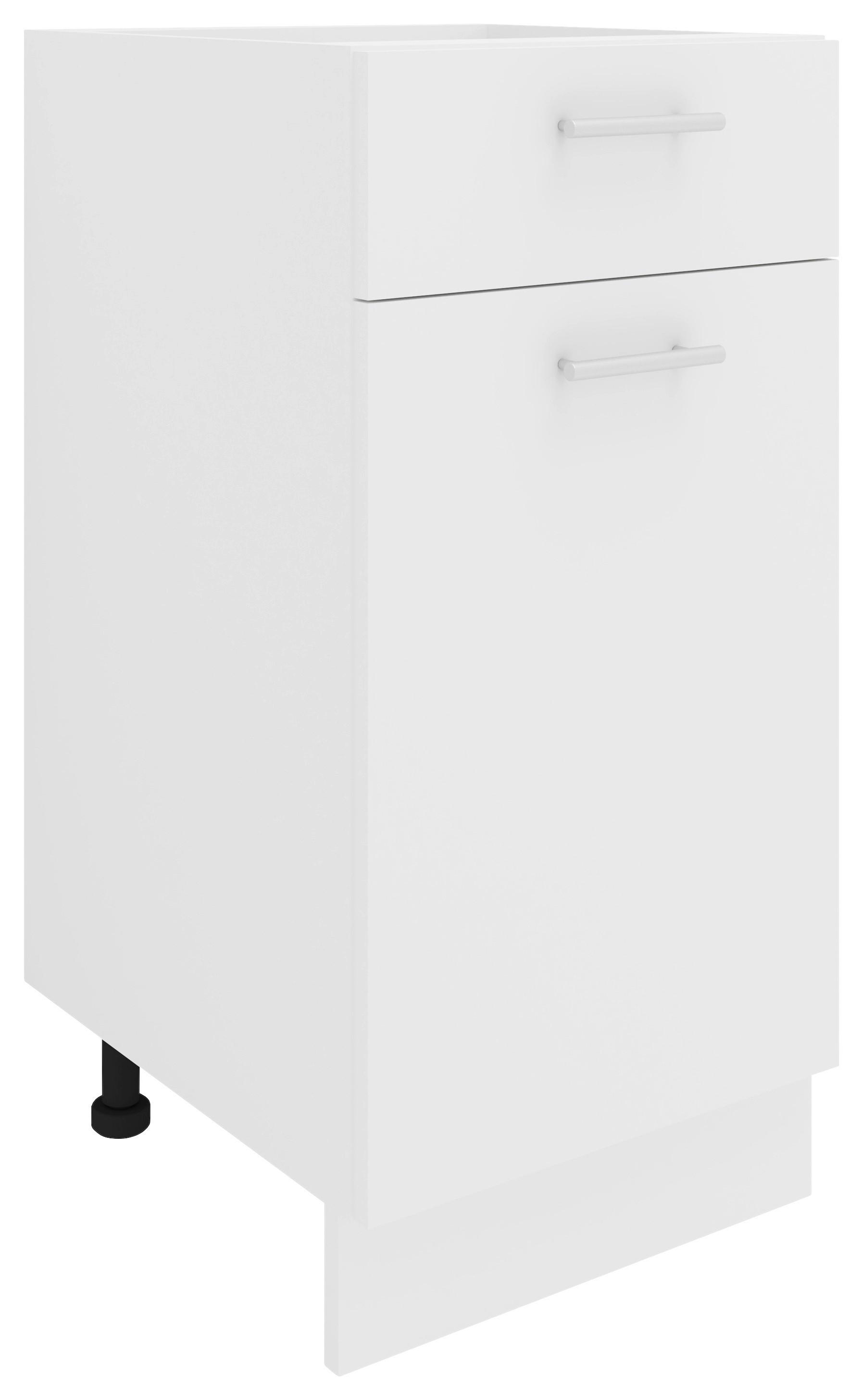 Kuhinjska Spodnja Omarica Esilo, Bela - bela/barve aluminija, Konvencionalno, kovina/leseni material (40/82/46cm) - MID.YOU