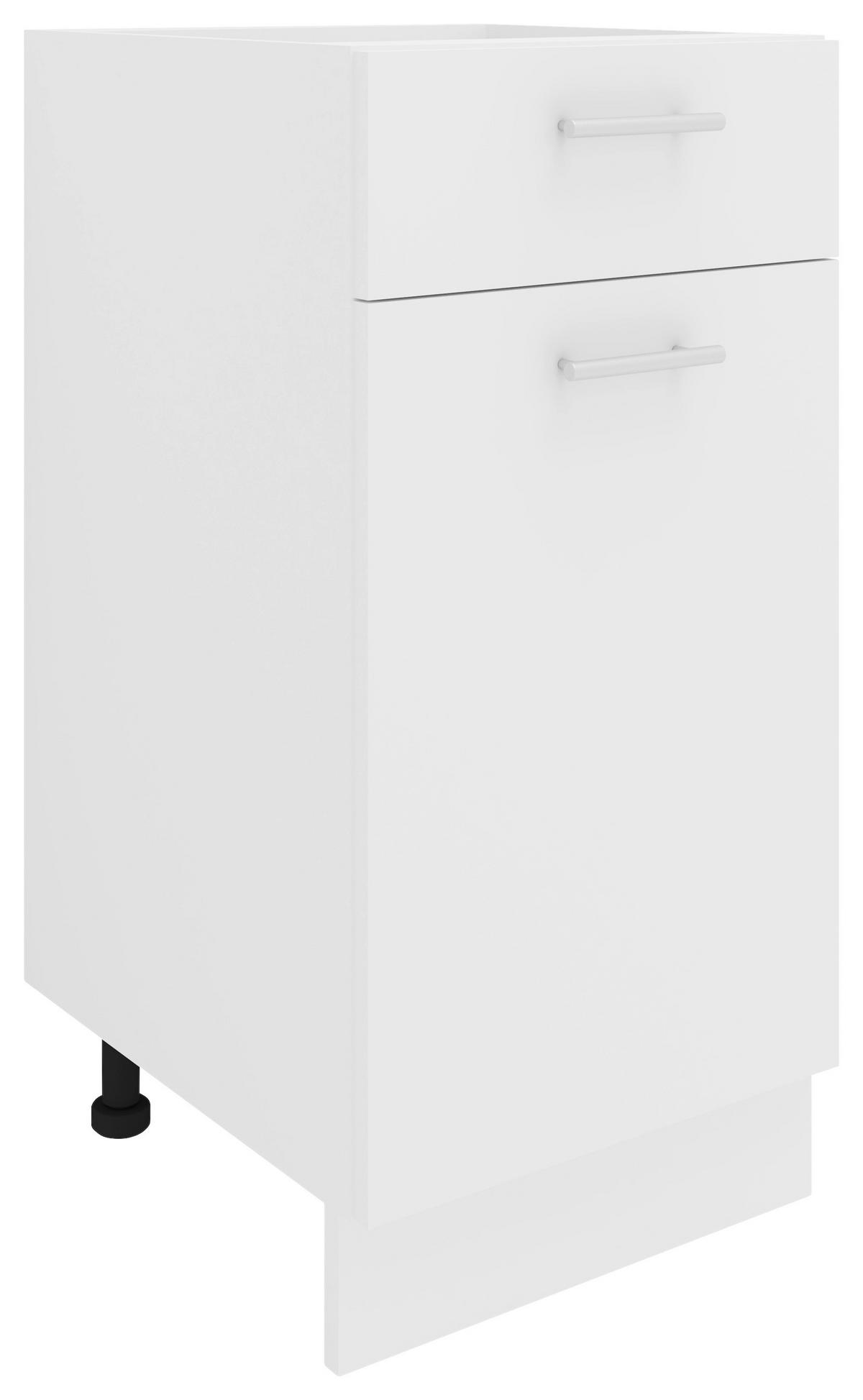 Kuhinjska Spodnja Omarica Esilo, Bela - bela/barve aluminija, Konvencionalno, kovina/leseni material (40/82/46cm) - MID.YOU