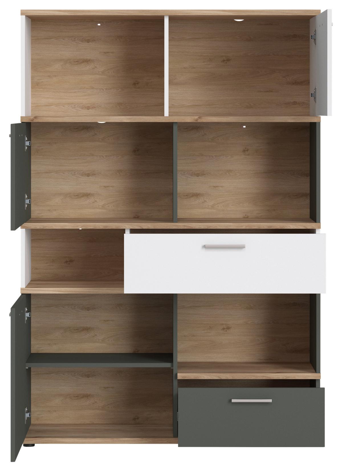 Polica Twenty - bijela/boje grafita, Moderno, drvni materijal/plastika (115/168/40cm) - Modern Living