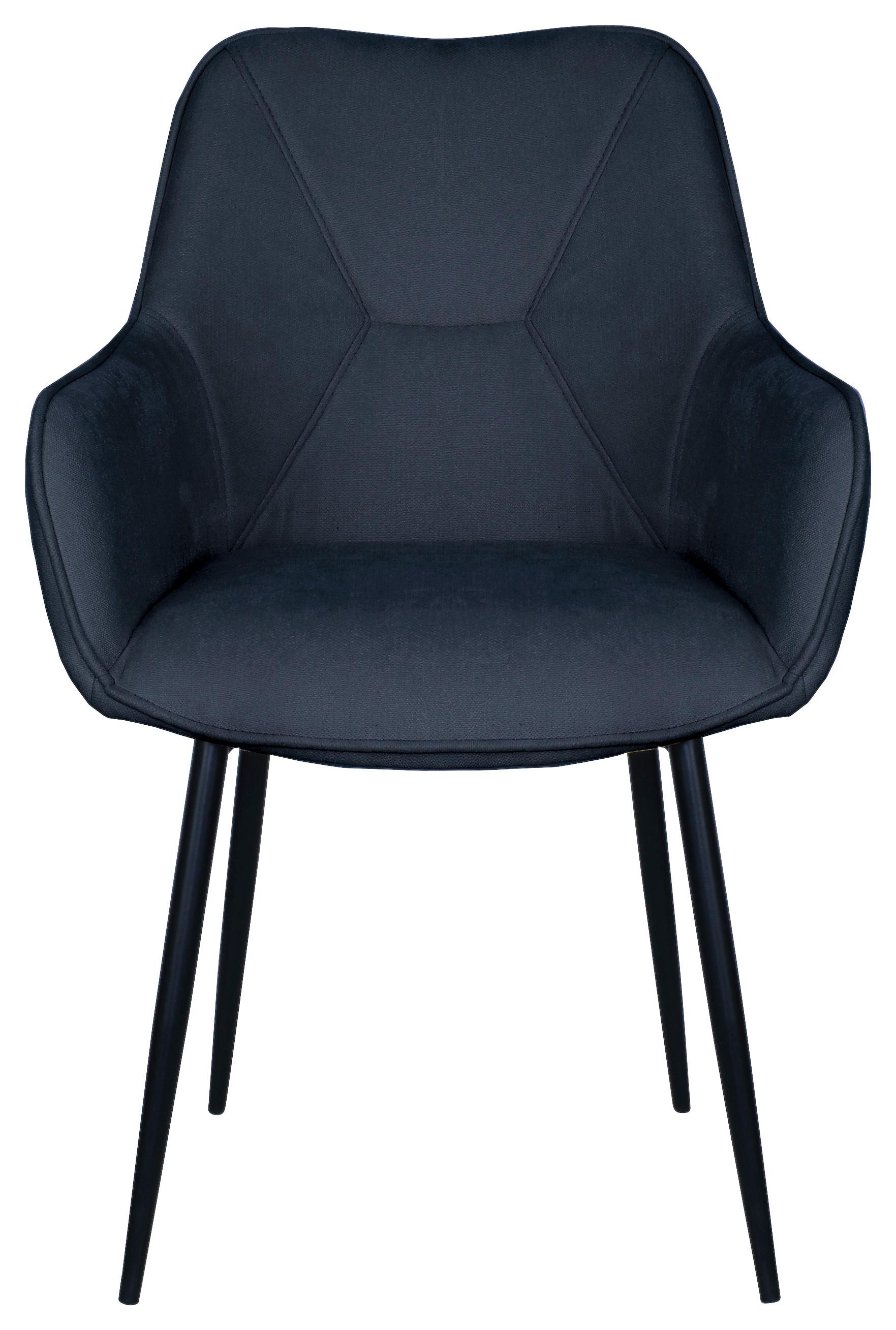 Armlehnstuhl Elena Blau - Blau/Schwarz, MODERN, Holz/Textil (57/85/60cm) - Mömax