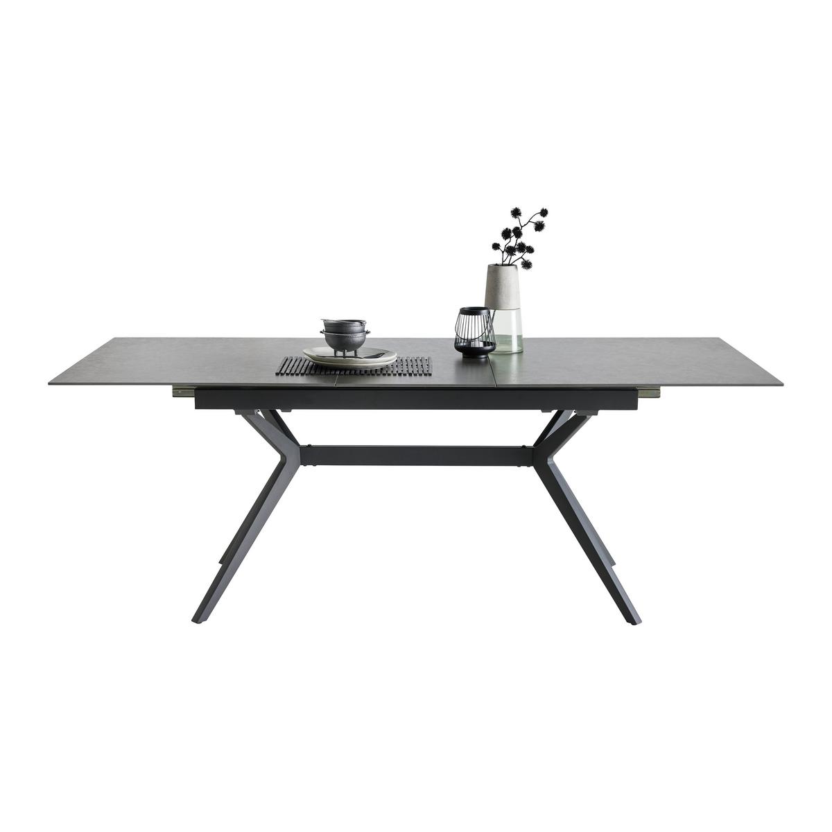 table à rallonge in Anthrazit/Schwarz - noir/anthracite, Modern, céramique/métal (160-205/91/76cm) - Mömax