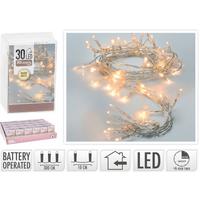 Fényfüzér 30db LED - Basics, műanyag (7/5/9cm)