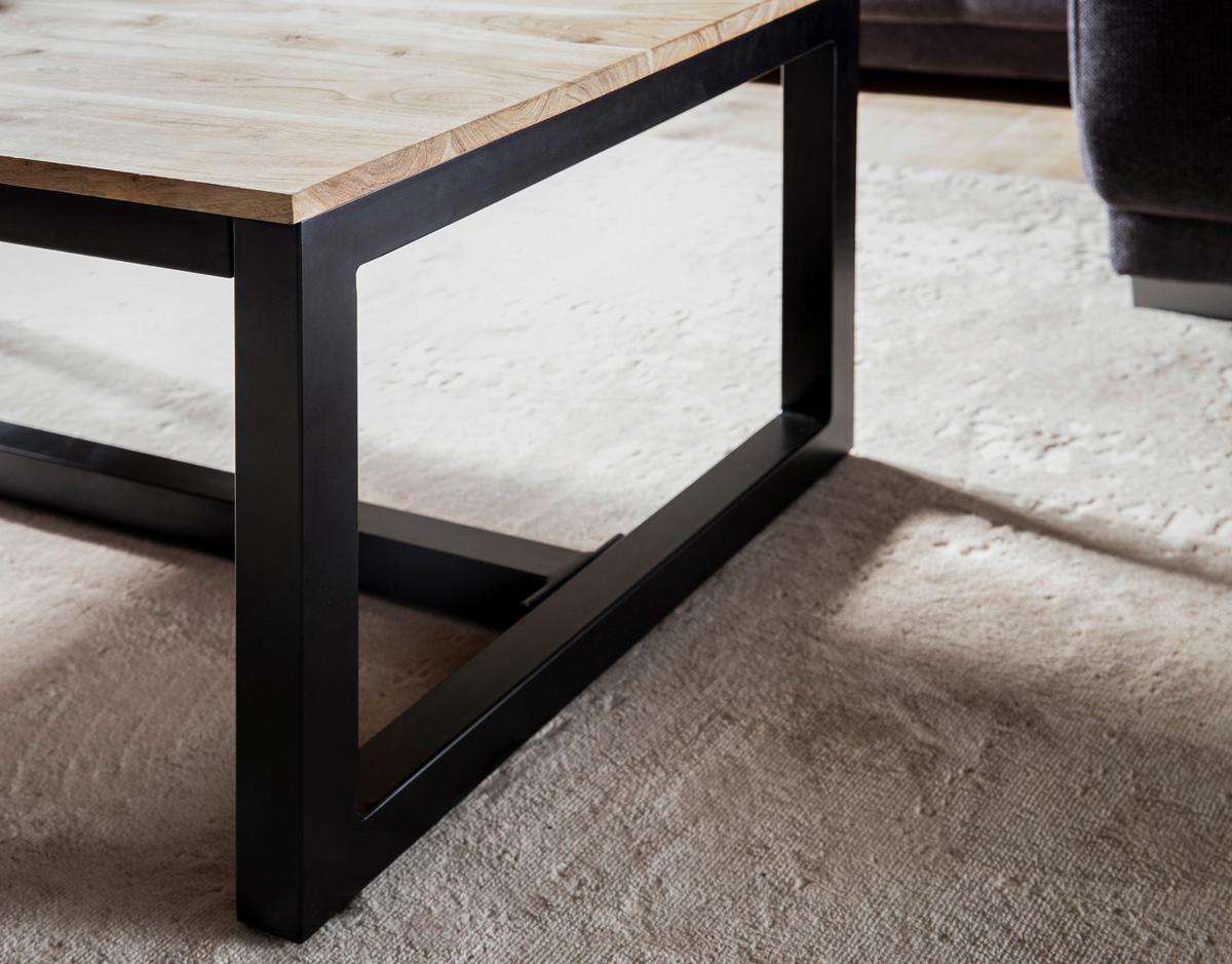 COUCHTISCH WL7.063 - Schwarz/Akaziefarben, Design, Holz/Metall (110/60/40cm) - MID.YOU