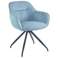 Naslanjač Nadja - modra/črna, Moderno, kovina/tekstil (62/83/63cm) - Mömax