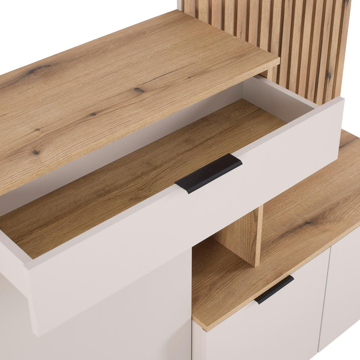 Garderobe Amivo Eichefarben/Kaschmir - Kaschmir/Eichefarben, MODERN, Holzwerkstoff (141/195/38cm) - Mömax