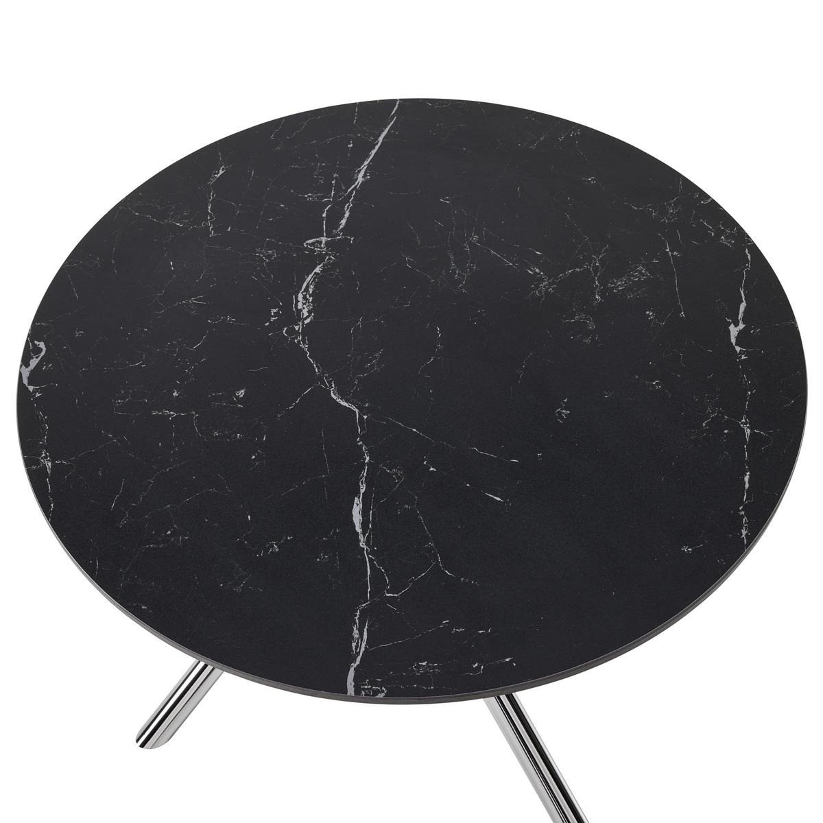 Stolić Lance - boje kroma/crna, Design, metal/keramika (70/44cm) - Modern Living