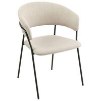 Armlehnstuhl in Beige/Schwarz - Beige/Schwarz, Design, Holz/Textil (53/80/59cm) - Modern Living