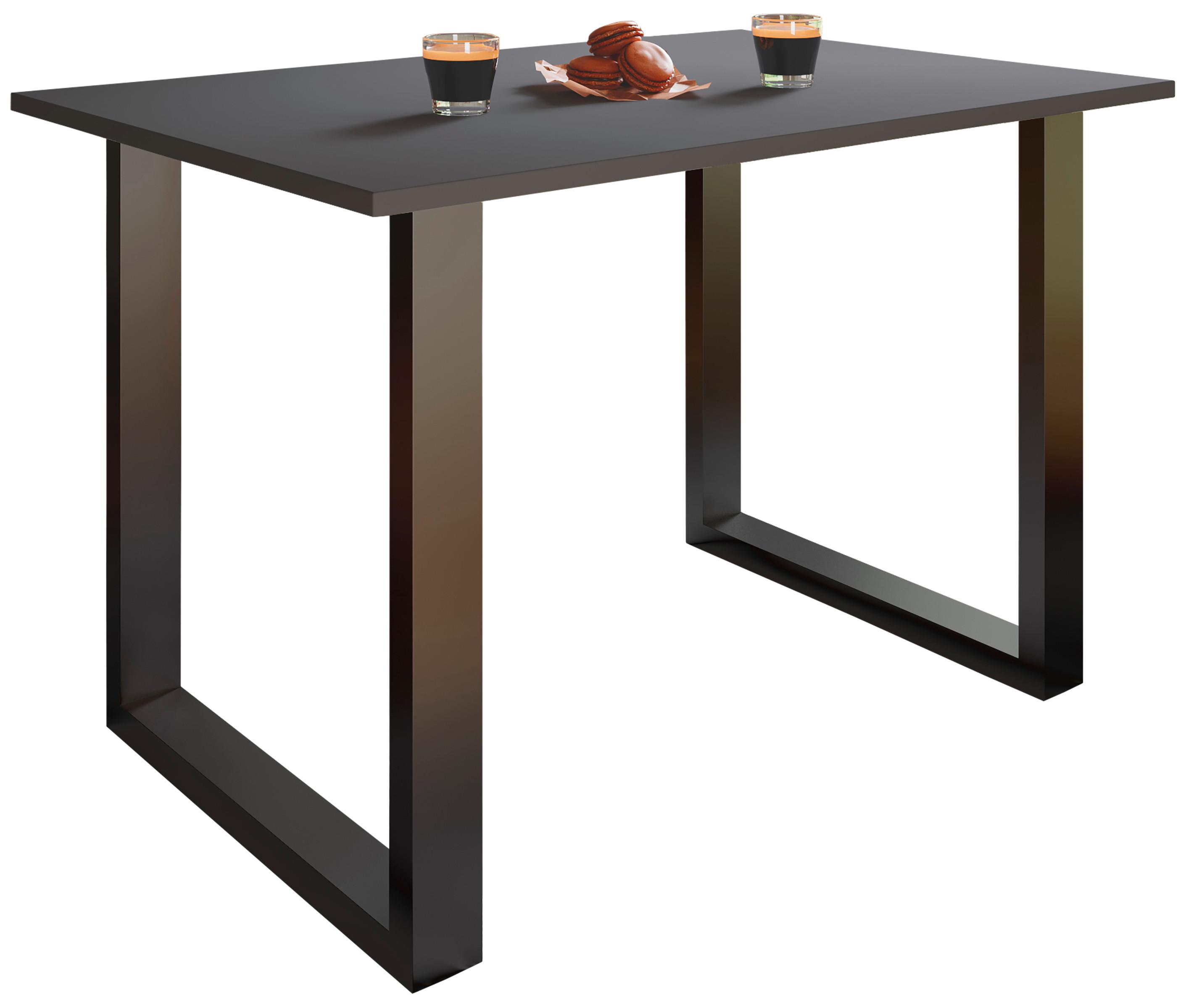 ESSTISCH XONA - Anthrazit/Schwarz, Basics, Holzwerkstoff/Metall (140/80/76cm) - MID.YOU