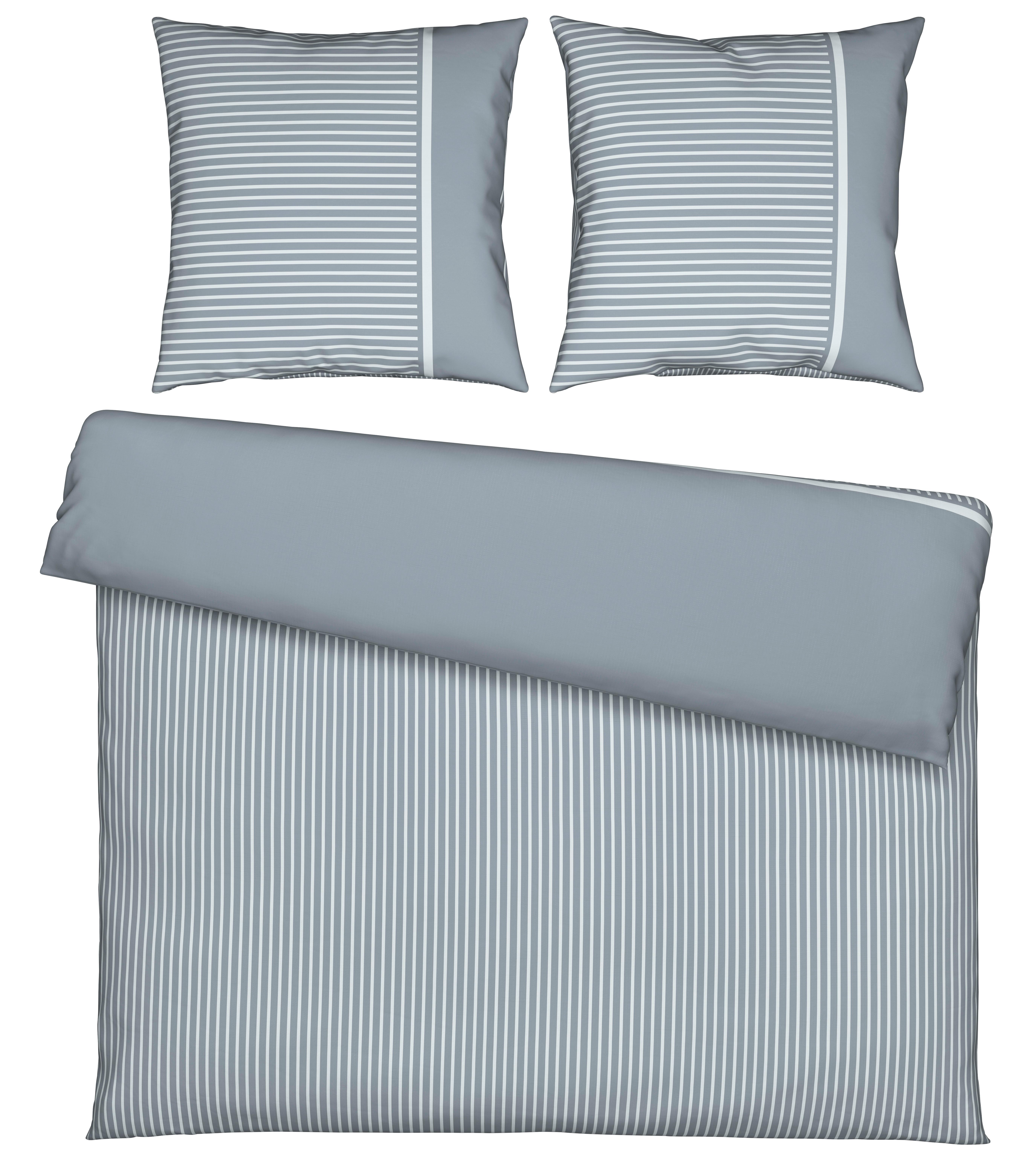 Bettwäsche Johannes XXL Graublau ca. 200x200cm - Graublau, KONVENTIONELL, Textil (200/200cm) - Mömax