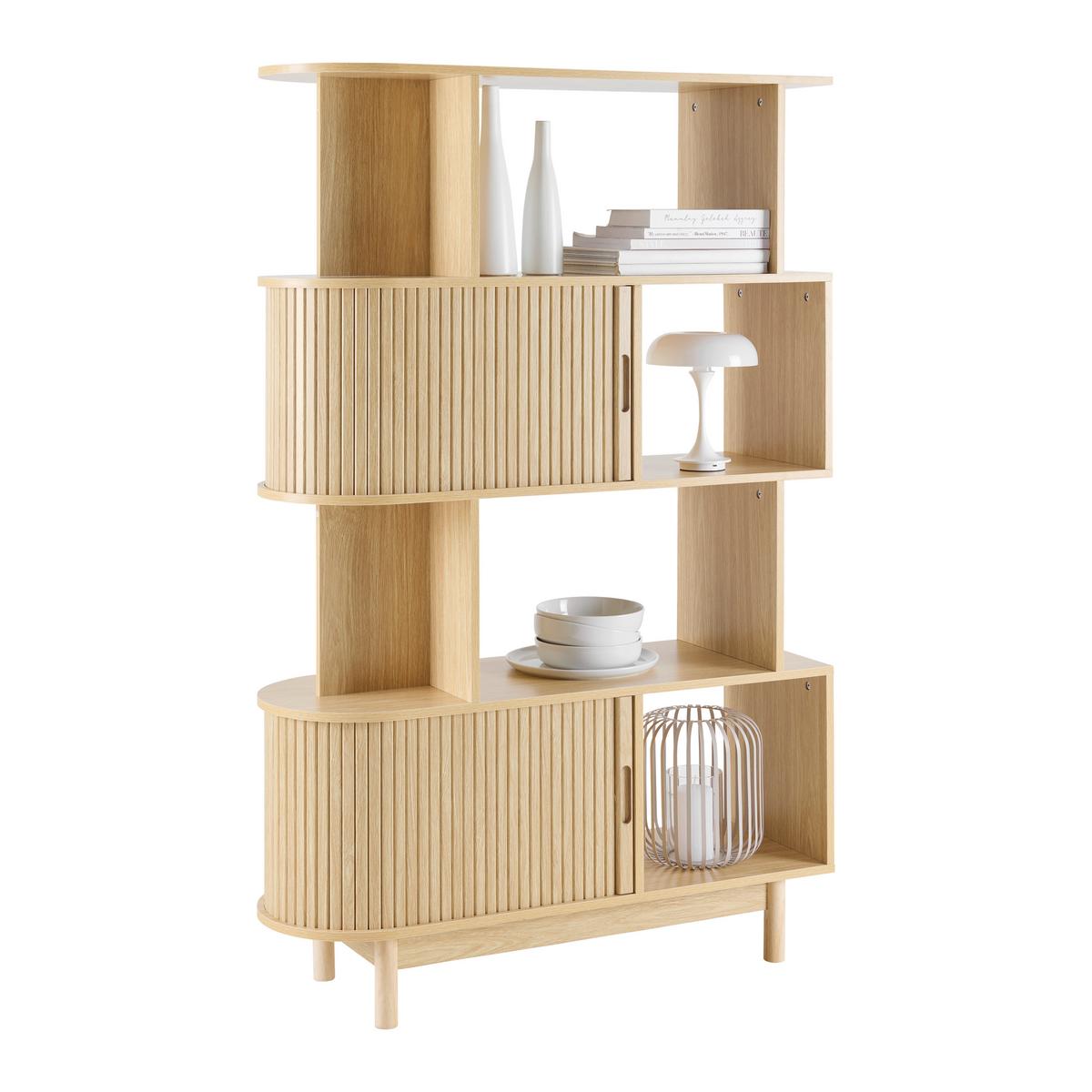 Etajeră SKANDY - culoare natur, Modern, lemn/material pe bază de lemn (100/156/35cm) - Modern Living