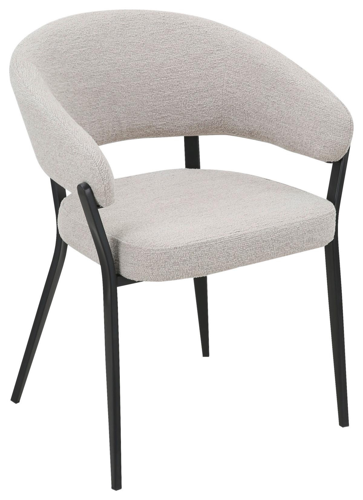 Stolica Zita - bež/crna, Moderno, metal/tekstil (60/78/56cm) - Premium Living