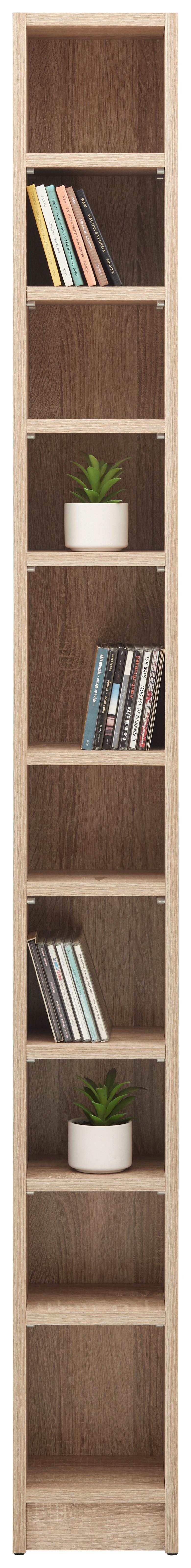 Regal Za Cd-je Soul - barve hrasta, Konvencionalno, umetna masa/leseni material (20/186/17cm) - Mömax