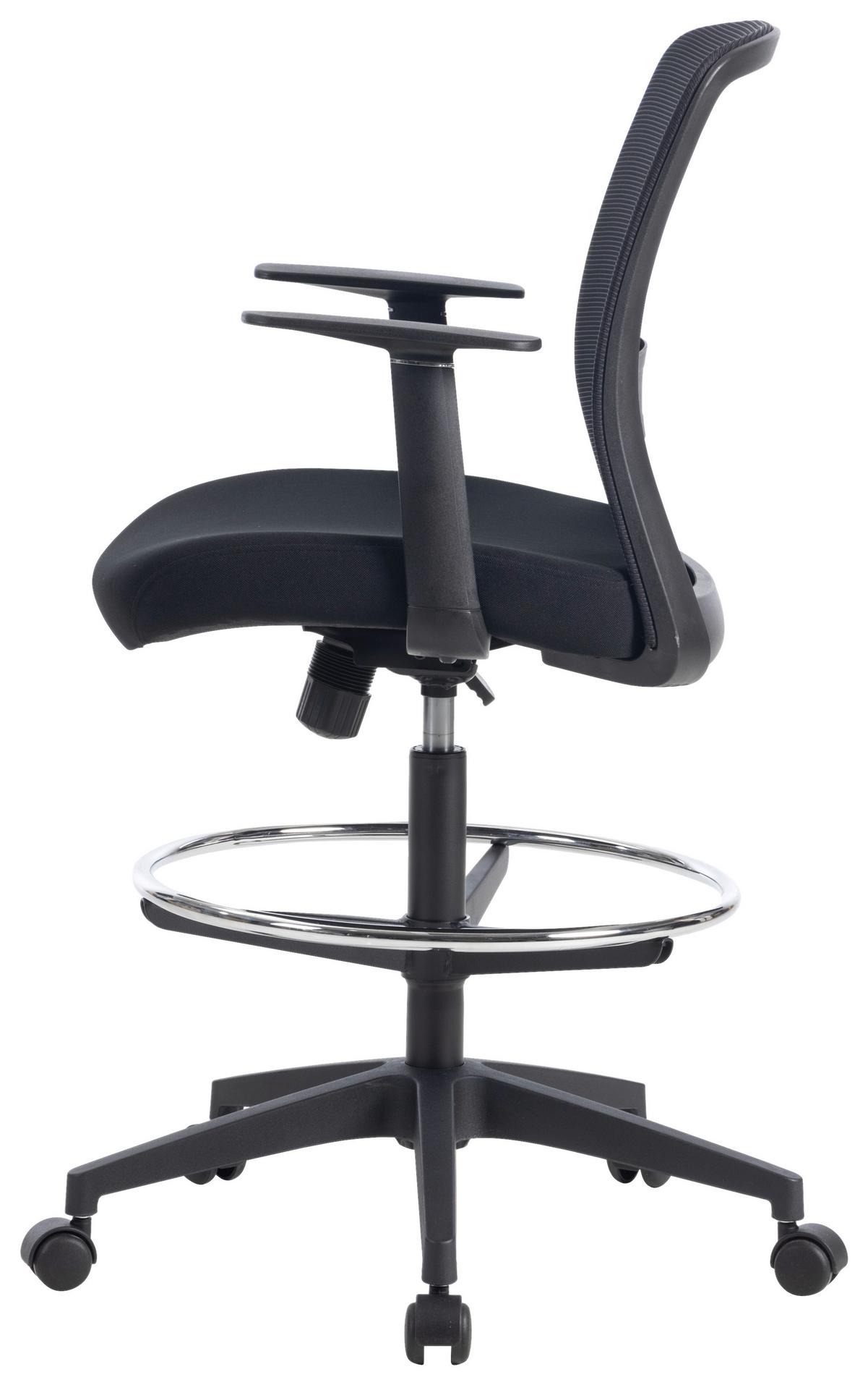 Drehstuhl Mirja Schwarz ca. 60x106-120x57cm - Schwarz, Design, Kunststoff/Textil (60/106-120/57cm) - Mömax