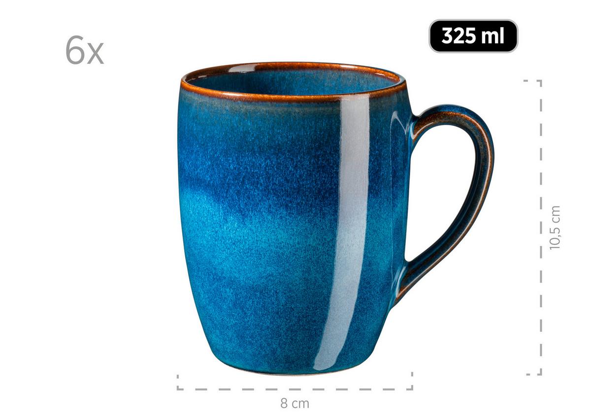 FRÜHSTÜCKSSERVICE 931945 KÖNIGSBLAU POSTSICHER - Blau, Basics, Keramik (37,7/36,5/37,5cm) - Mäser