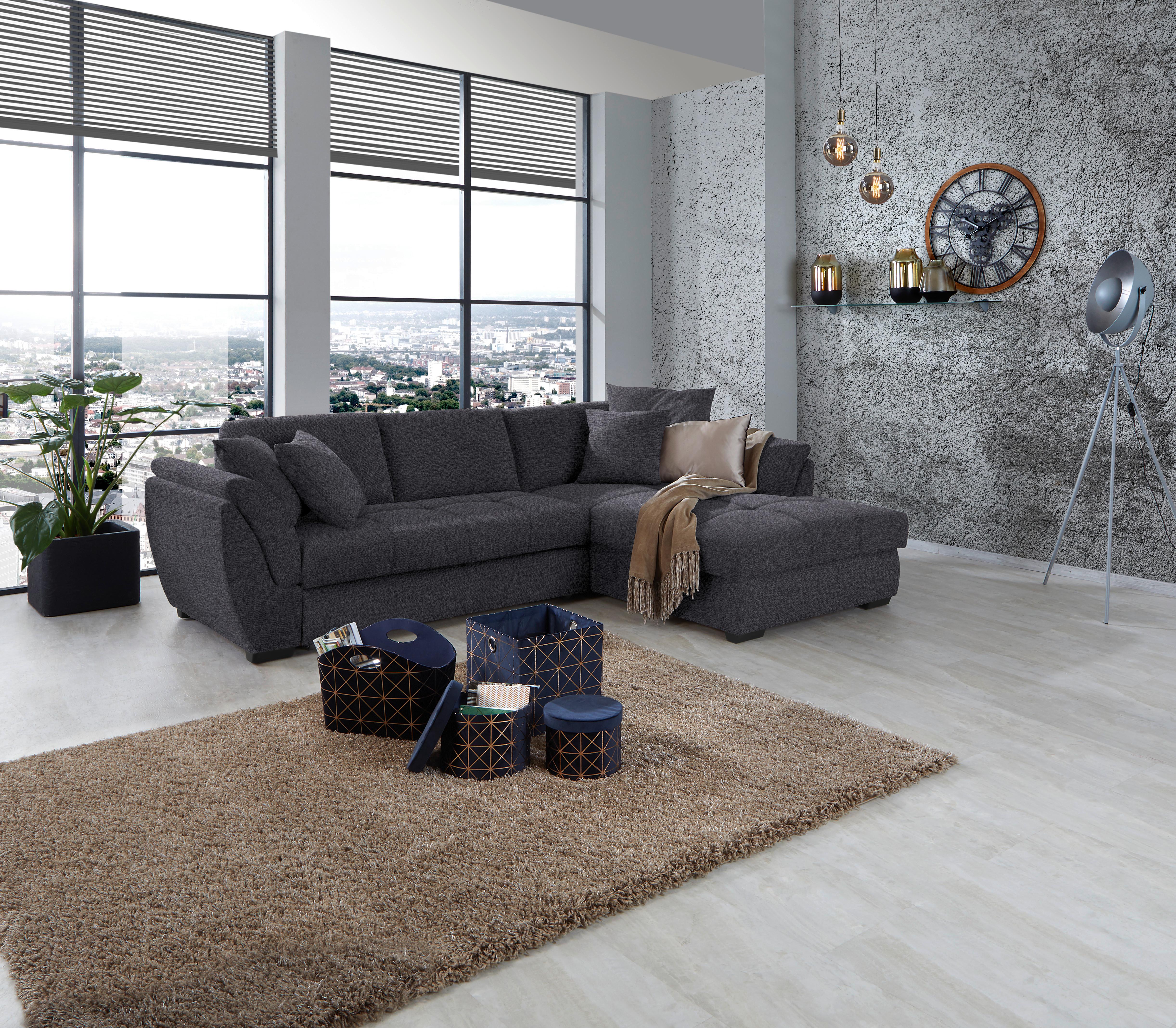 Kutna Garnitura Berisso - crna/antracit, Design, tekstil/plastika (278/187cm) - Ondega