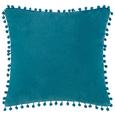 Okrasna Blazina Pompon - turkizna, tekstil (45/45cm) - Mömax modern living Okrasna Blazina Pompon - turkizna, tekstil (45/45cm) - Mömax modern living