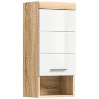 Hängeschrank Lambada ca. 37x79 cm Sonoma Eiche/Weiß - Weiß Hochglanz/Eichefarben, MODERN, Holzwerkstoff/Kunststoff (37/79/24cm) - MID.YOU