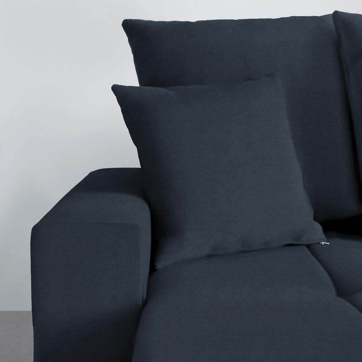 Ecksofa Alatri Dunkelblau - Schwarz/Dunkelblau, Modern, Kunststoff/Textil (289/90/176cm) - Based