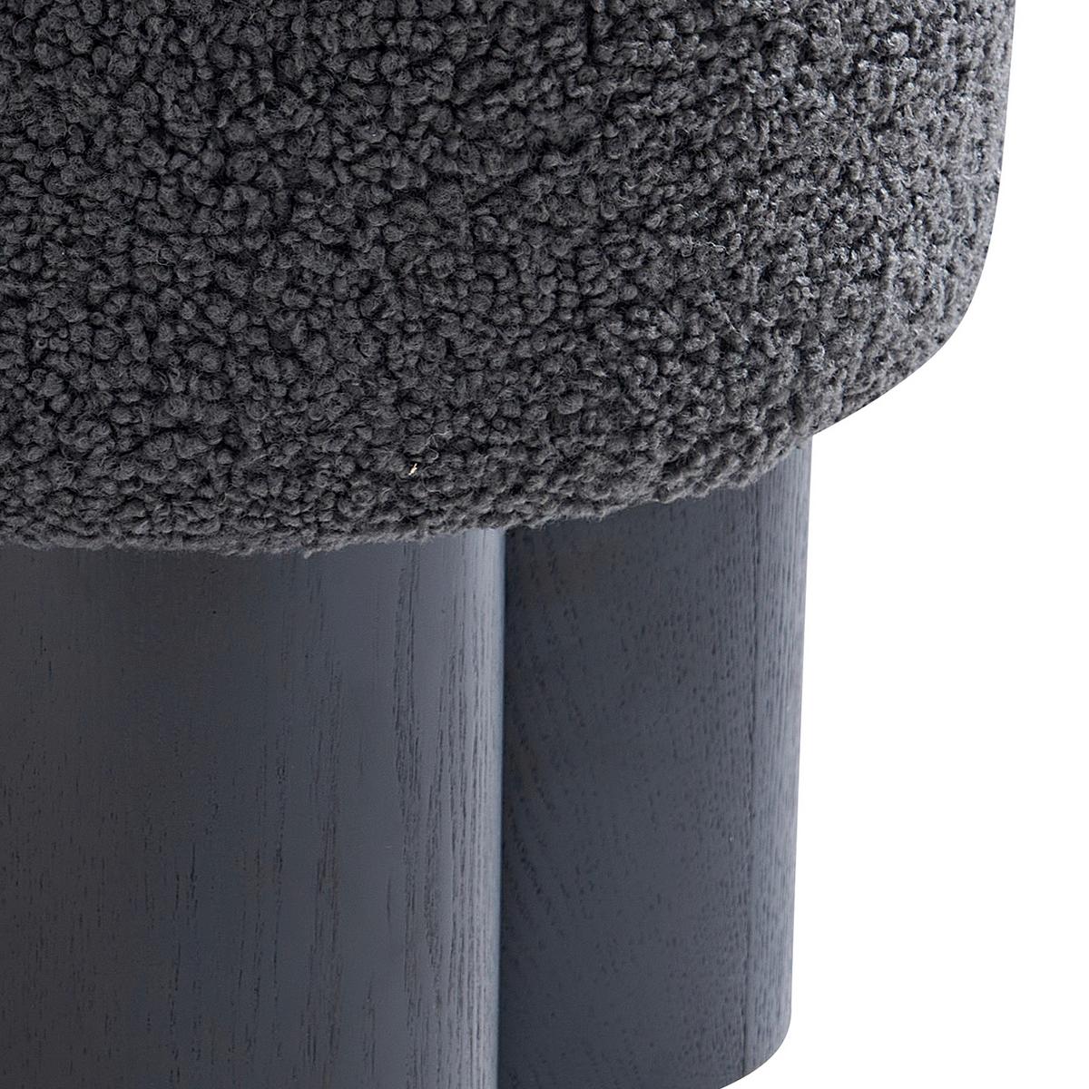 Tabure Japandi 2, Črna, Siva, Pravi Les - siva/črna, Moderno, tekstil/leseni material (50/49/50cm) - Livetastic