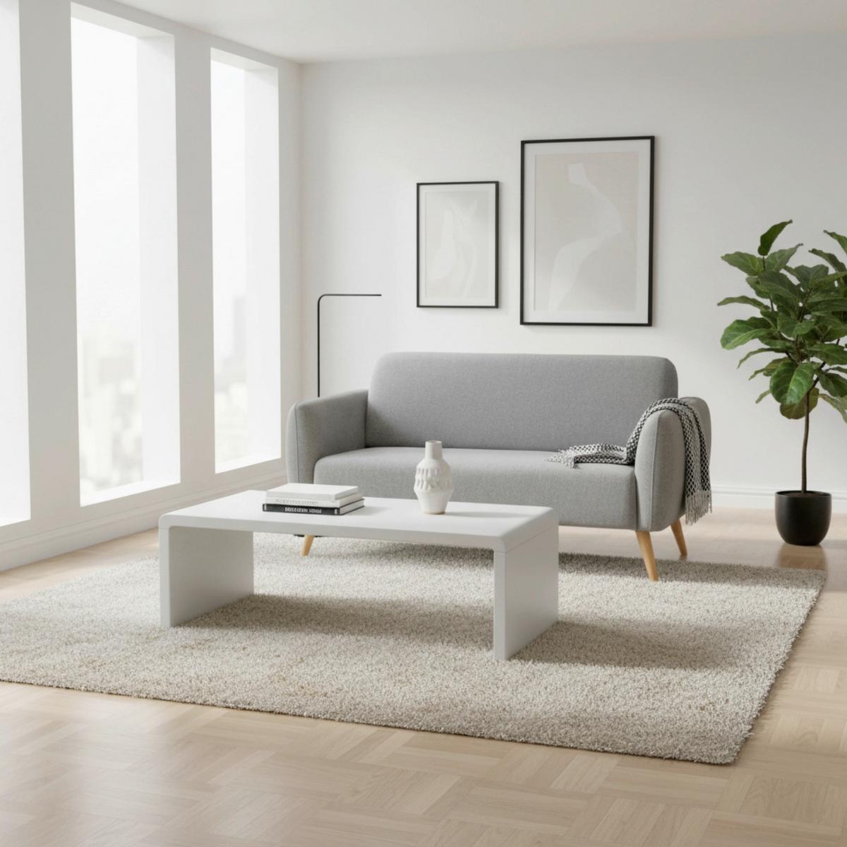 Sofa Pia Dunkelgrau Webstoff - Dunkelgrau/Naturfarben, MODERN, Holz/Textil (146/76/75cm) - Bessagi Home