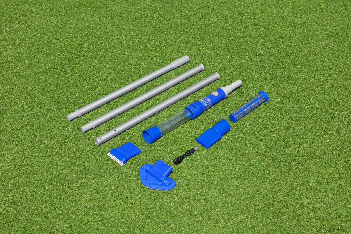 ODKURZACZ DO BASENU AQUA SURGE - kolor srebrny/niebieski, Basics, tworzywo sztuczne/metal (264/9,6/16,8cm) - Bestway