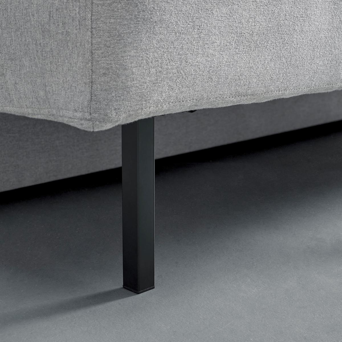 Schlafsofa Claudio Hellgrau Webstoff - Hellgrau/Schwarz, MODERN, Holz/Kunststoff (200/85/93cm) - Bessagi Home