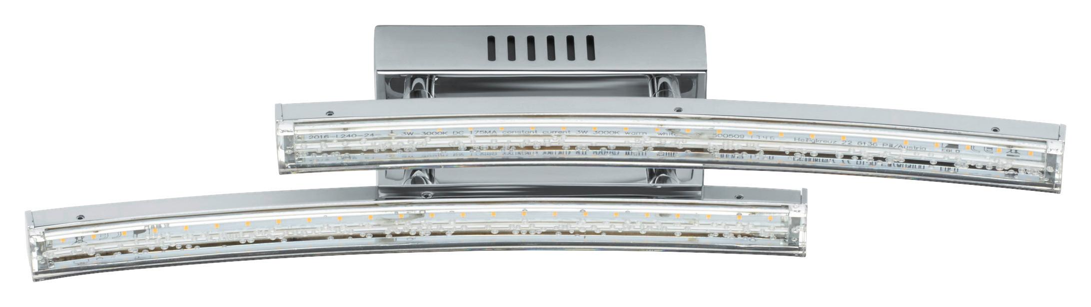 Led-wandleuchte Pertini - Chromfarben/Transparent, Modern, Kunststoff/Metall (33cm) - Eglo