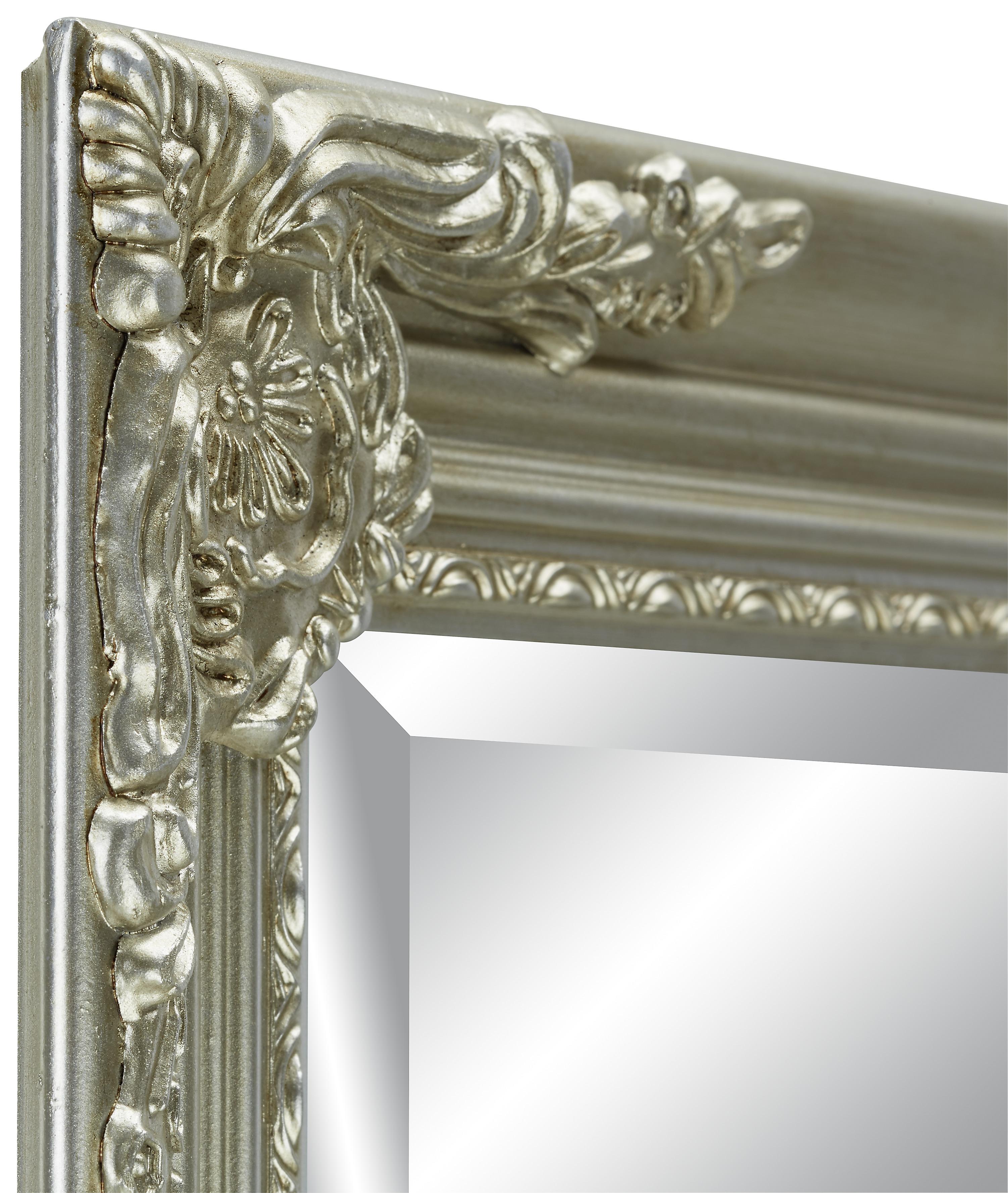 Fali Tükör Ezüstszínű Fakeret Barock - ezüst, Romantik / Landhaus, Üveg/fa (70/90/3cm) - Mömax