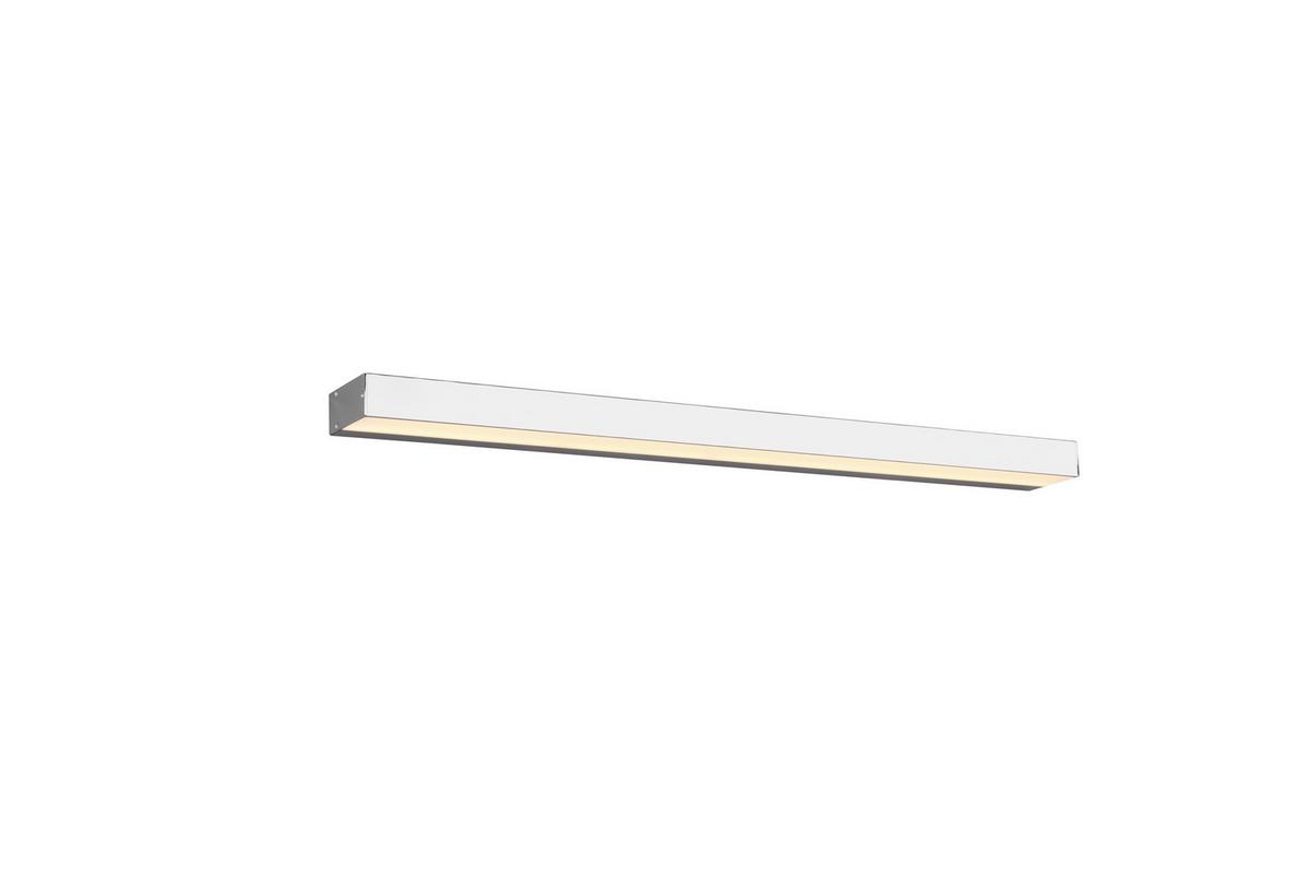 LED-Wandleuchte Rocco in Weiß/Aluminium max. 13 Watt - Chromfarben/Weiß, Basics, Kunststoff/Metall (3,6/90/8cm) - Trio Leuchten
