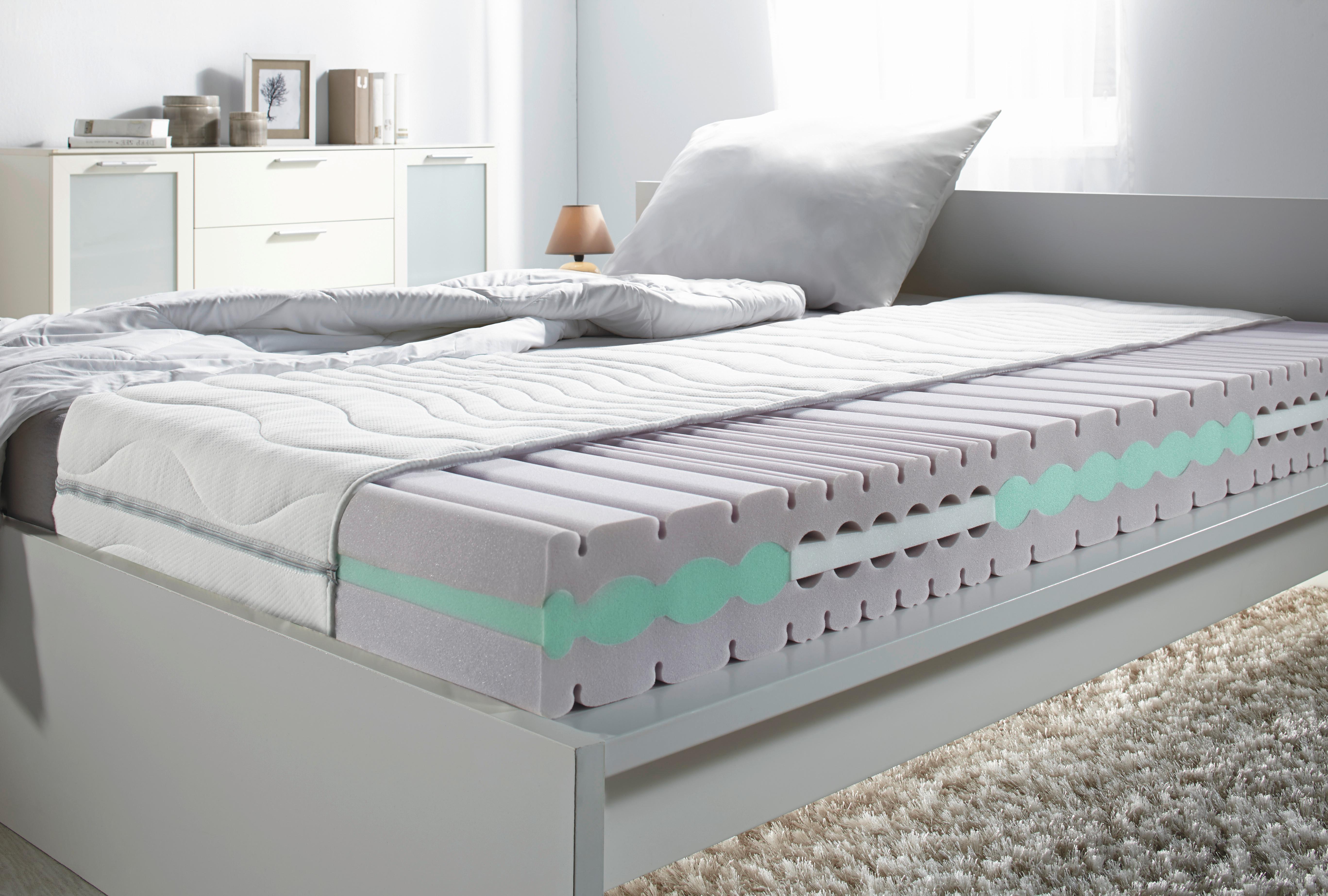 Komfortschaummatratze Premium Sinus H2/3 ca. 180x200cm - Weiß, Textil (180/200cm) - Nadana
