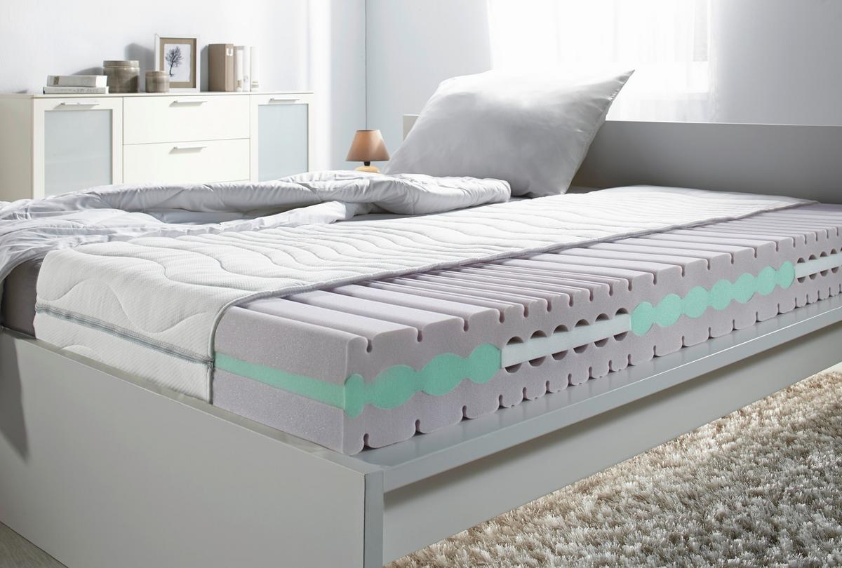 Komfortschaummatratze Premium Sinus H2/3 ca. 180x200cm - Weiß, Textil (180/200cm) - Nadana
