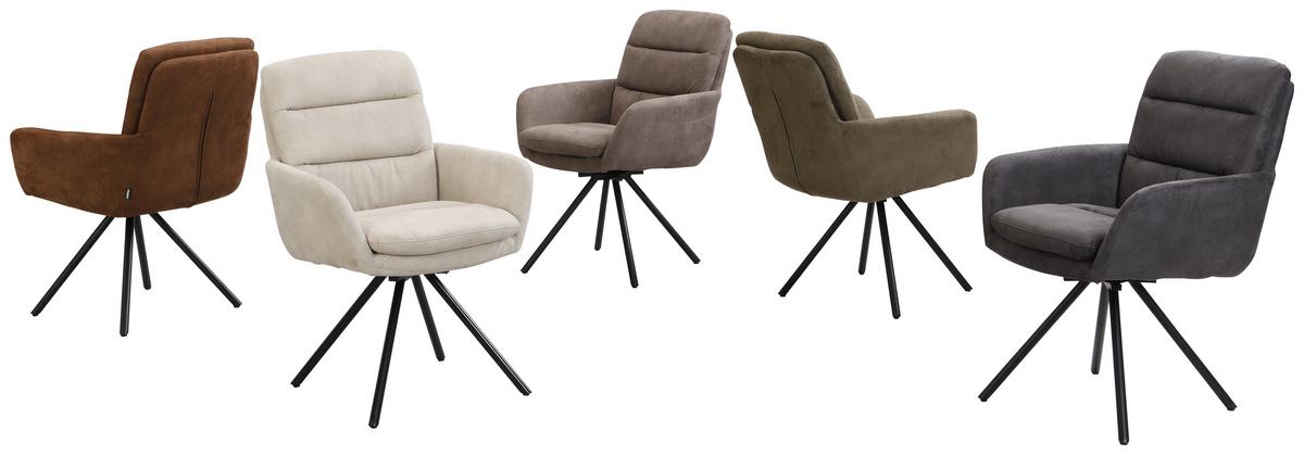 KRZESŁO Z PODŁOKIETNIKAMI SCOTTY 2.0 - czarny/szary, Design, metal/tkanina (62/89/65cm) - Cantus