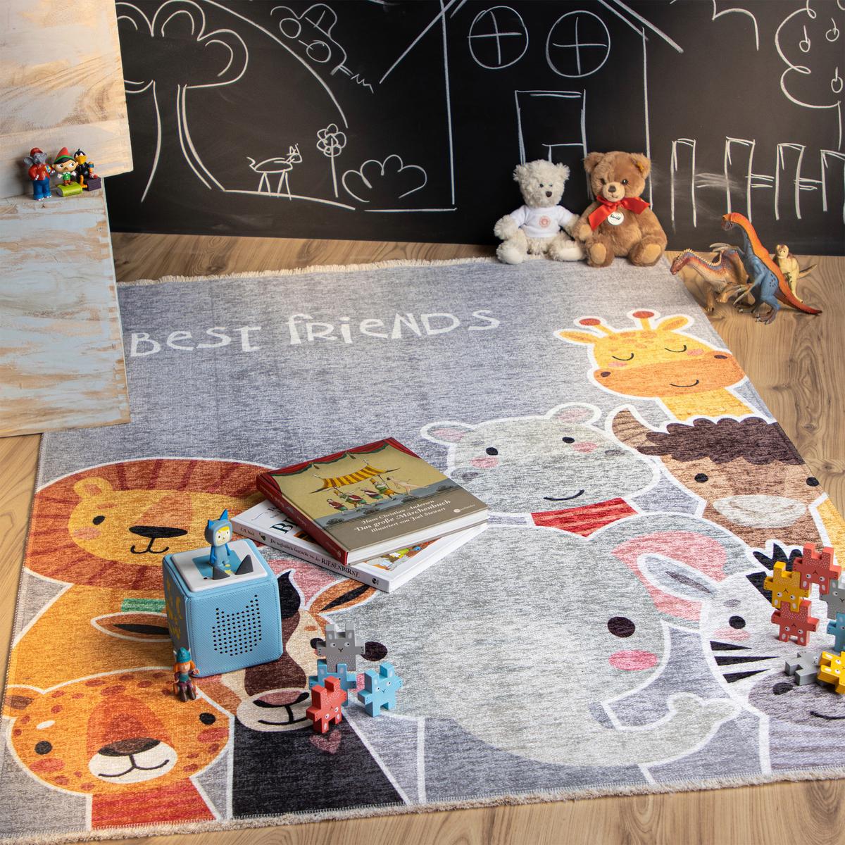 KINDERTEPPICH MY GRETA - Weiss/Multicolor, Trend, Textil (115/170cm) - Ben'n'jen
