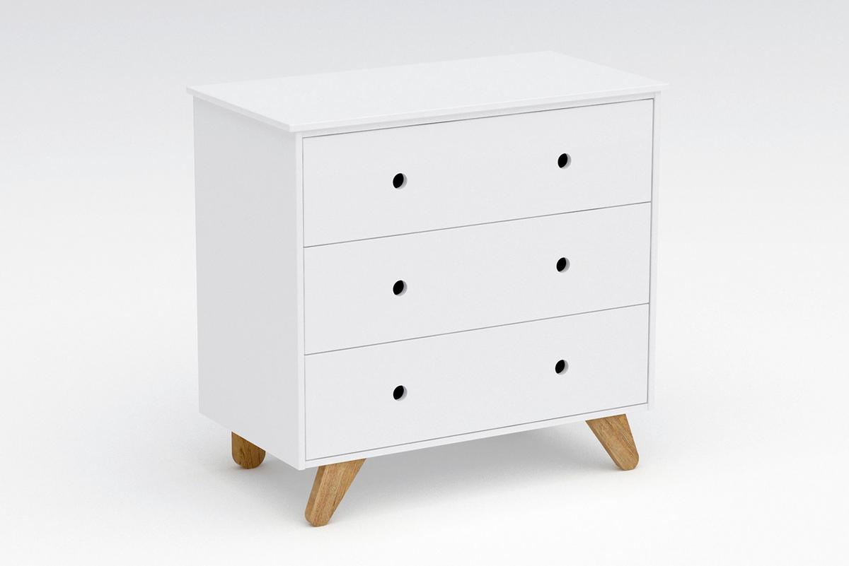 Kommode Weiß - Weiß/Naturfarben, Design, Holz/Holzwerkstoff (95/90/50cm) - Livetastic