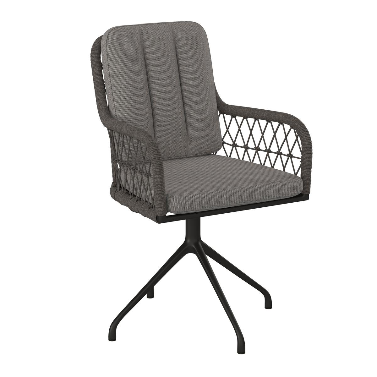 Gartenstuhl Bella Hellgrau/Dunkelgrau - Dunkelgrau/Hellgrau, MODERN, Textil/Metall (59/61/80cm) - Mömax