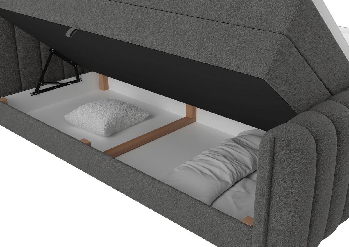 PAT BOXSPRING LINA - antracit, Konventionell, plastic/lemn (160/200cm) - Premium Living